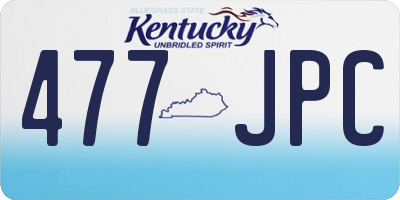 KY license plate 477JPC