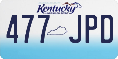 KY license plate 477JPD