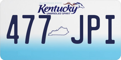 KY license plate 477JPI