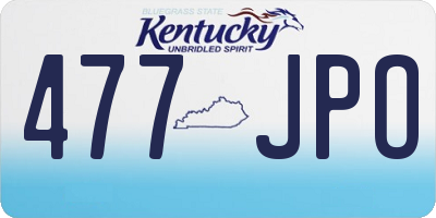KY license plate 477JPO