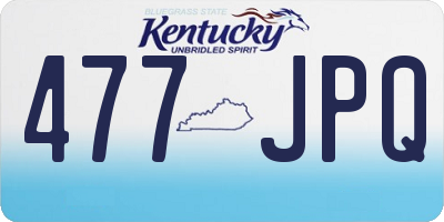 KY license plate 477JPQ