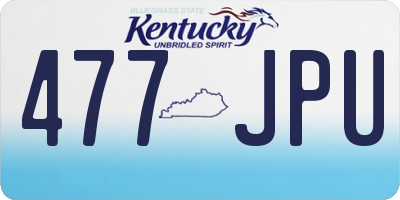 KY license plate 477JPU