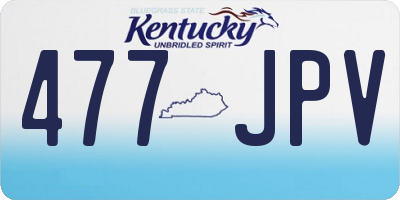 KY license plate 477JPV
