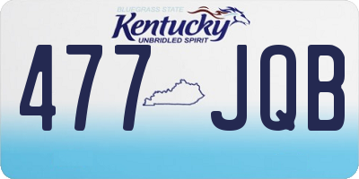 KY license plate 477JQB