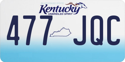 KY license plate 477JQC