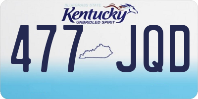 KY license plate 477JQD
