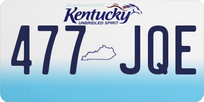 KY license plate 477JQE