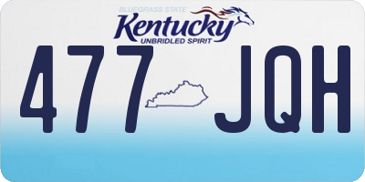 KY license plate 477JQH