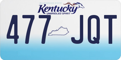 KY license plate 477JQT
