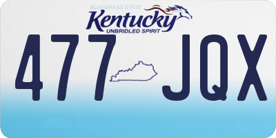 KY license plate 477JQX