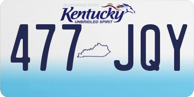 KY license plate 477JQY