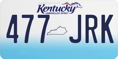 KY license plate 477JRK