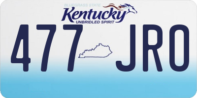 KY license plate 477JRO