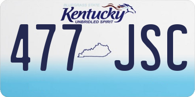 KY license plate 477JSC