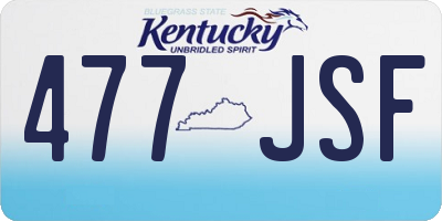 KY license plate 477JSF