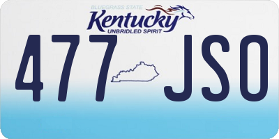 KY license plate 477JSO