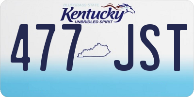 KY license plate 477JST