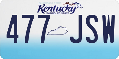 KY license plate 477JSW