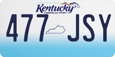 KY license plate 477JSY
