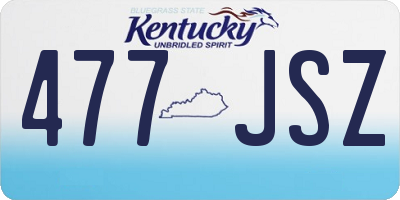 KY license plate 477JSZ