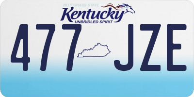 KY license plate 477JZE