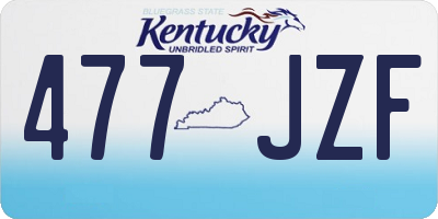 KY license plate 477JZF