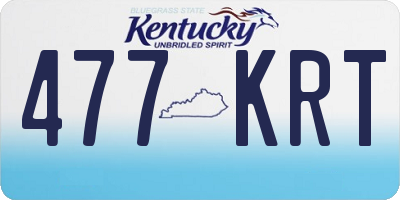 KY license plate 477KRT