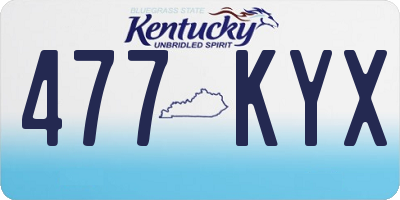 KY license plate 477KYX