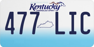 KY license plate 477LIC