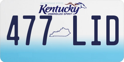 KY license plate 477LID