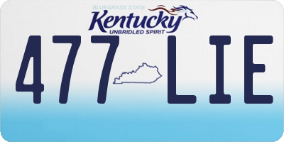 KY license plate 477LIE