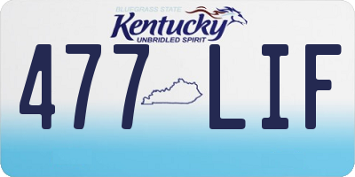 KY license plate 477LIF