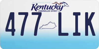 KY license plate 477LIK