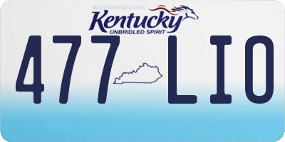 KY license plate 477LIO
