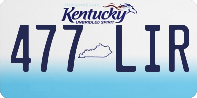 KY license plate 477LIR