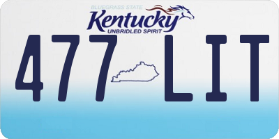 KY license plate 477LIT