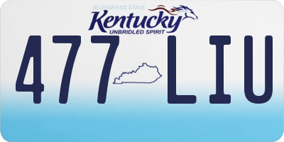KY license plate 477LIU