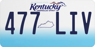 KY license plate 477LIV