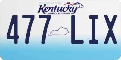 KY license plate 477LIX