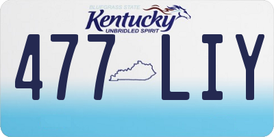 KY license plate 477LIY