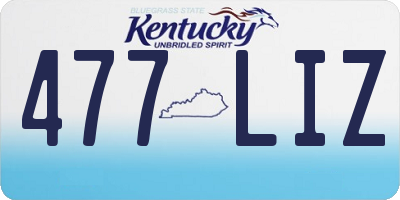 KY license plate 477LIZ