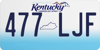 KY license plate 477LJF