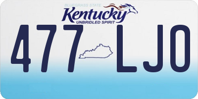 KY license plate 477LJO