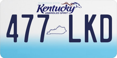 KY license plate 477LKD