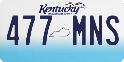 KY license plate 477MNS