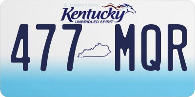 KY license plate 477MQR