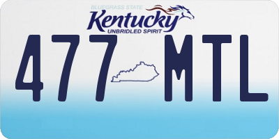 KY license plate 477MTL