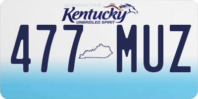 KY license plate 477MUZ