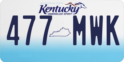 KY license plate 477MWK
