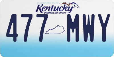 KY license plate 477MWY